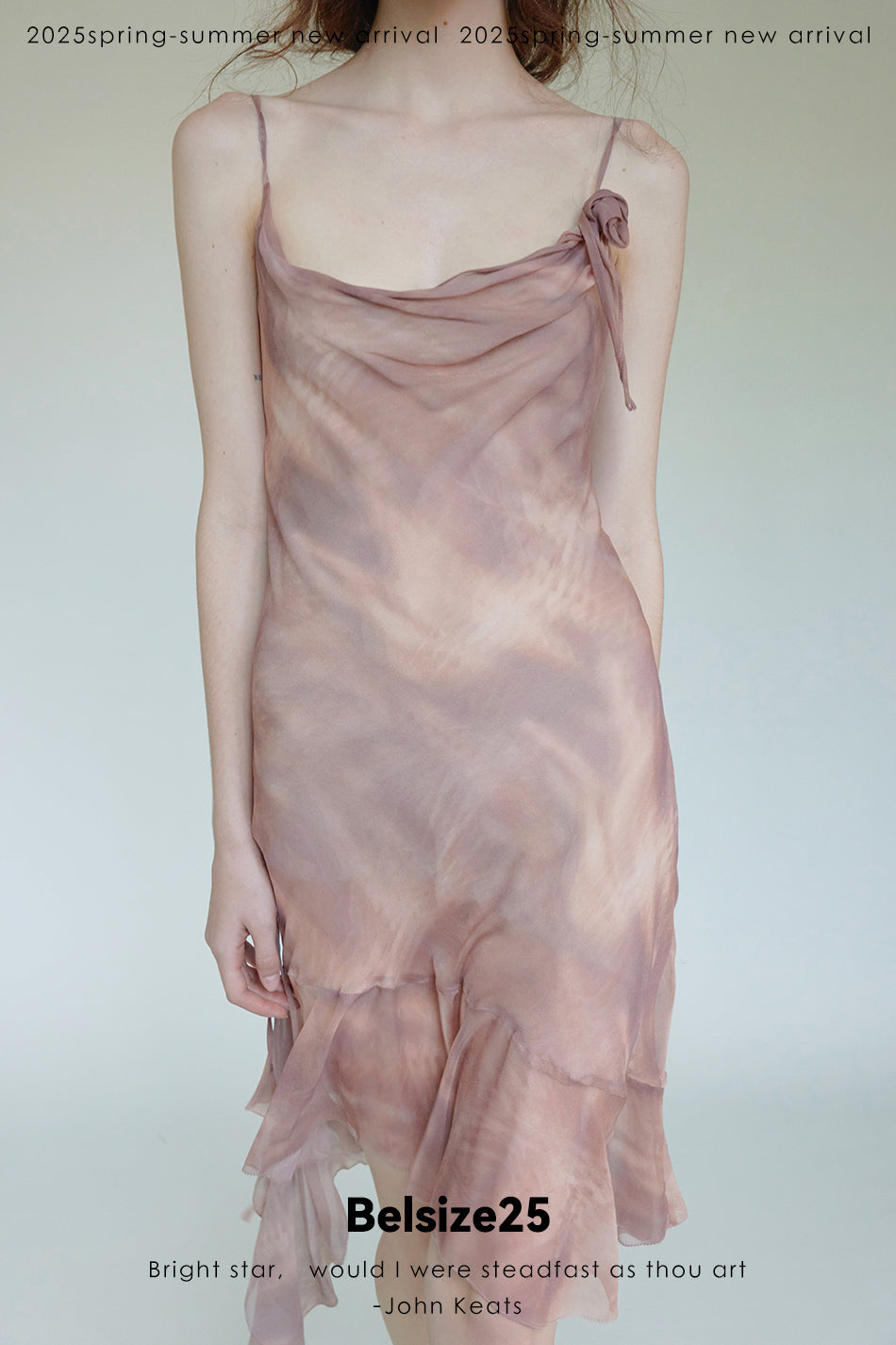 Lumen Printing—Nude Pink Long and short deconstructed slip dress