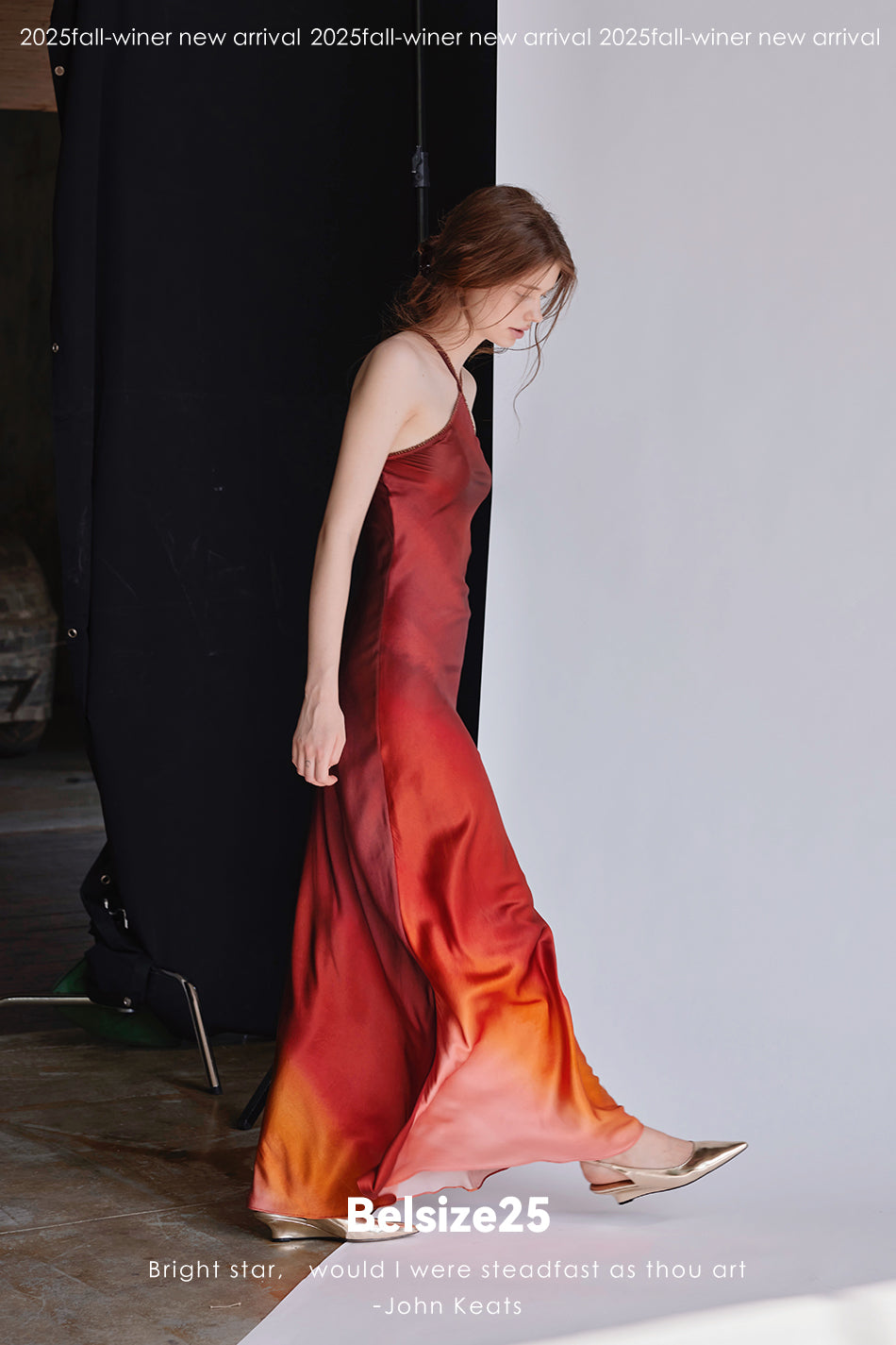 Flash Dress Exclusive gradient print halter neck gown made of heavyweight silk