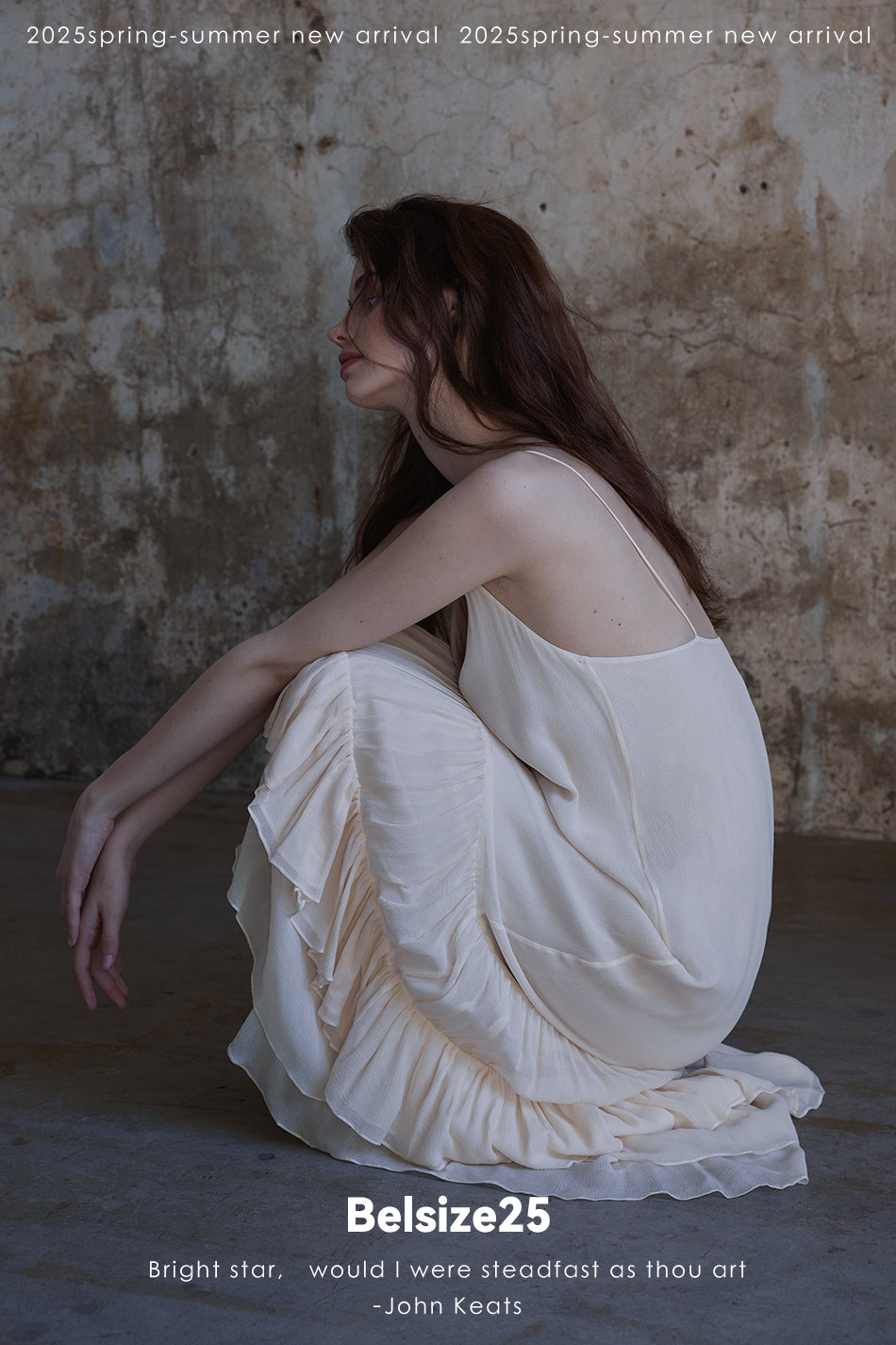 Layers dress Pure mulberry silk halter dress with an intricate hem