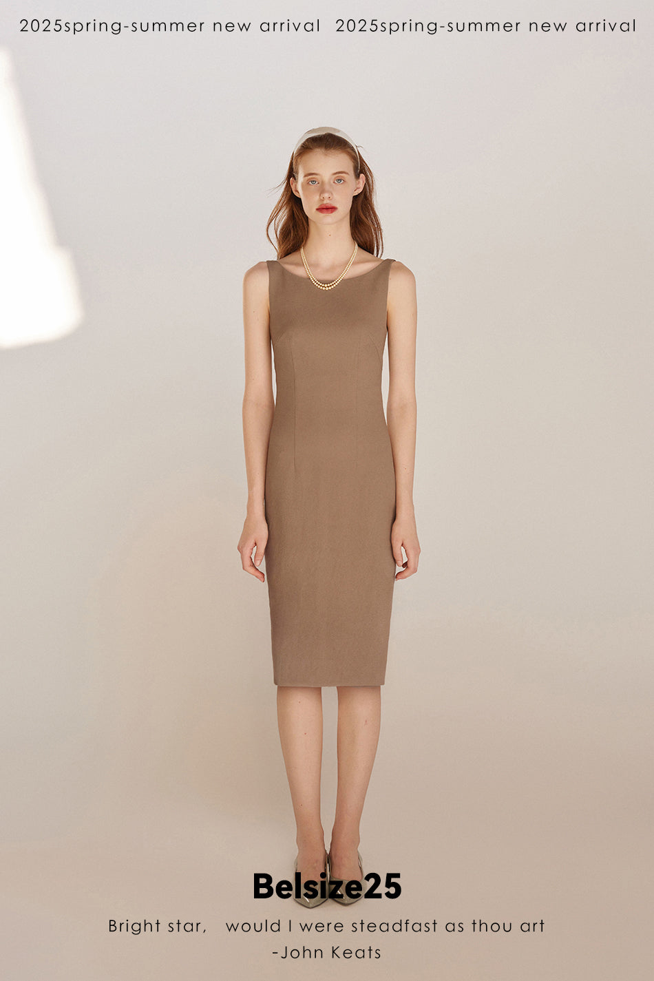O2O Series Office to Off-duty Acetate off-shoulder sleeveless dress