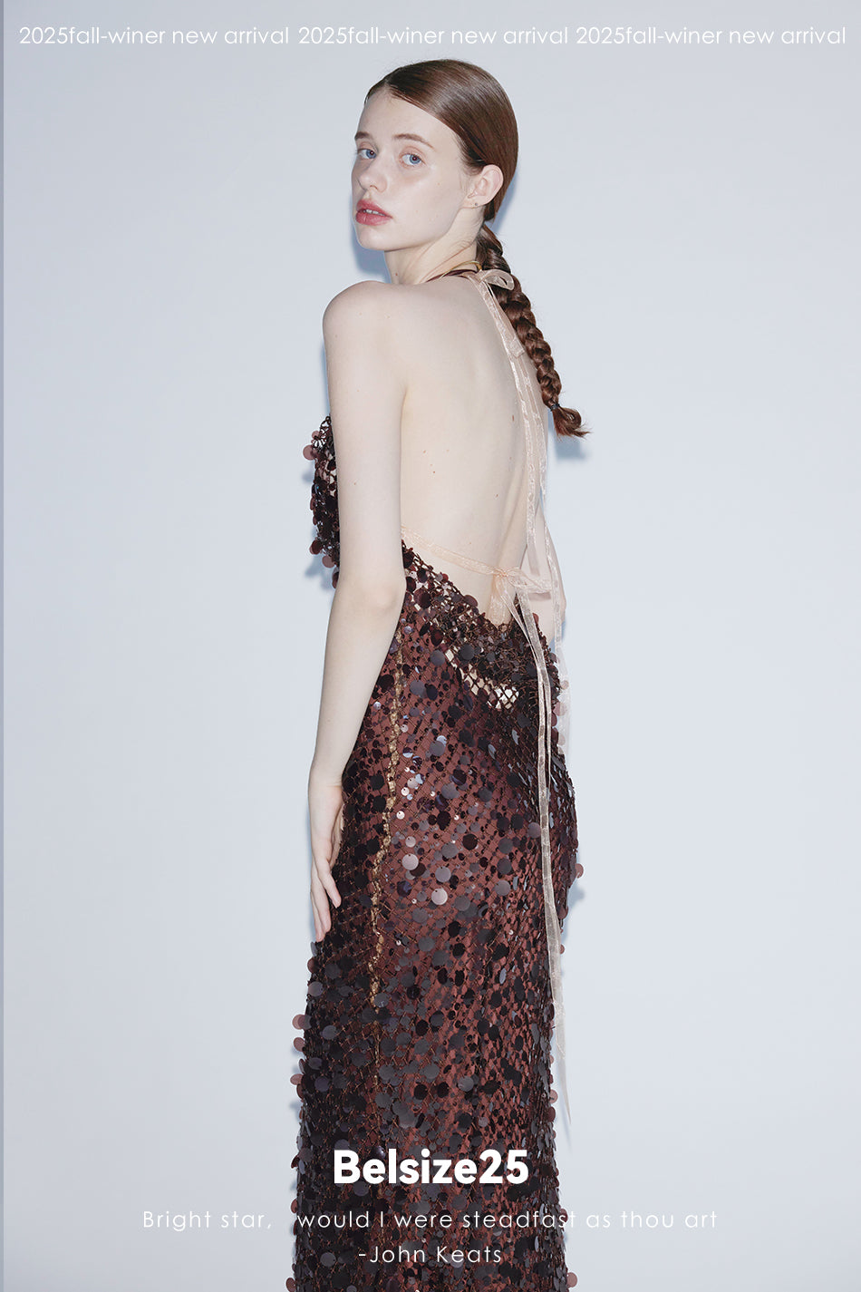 Mayfair Series 2 Heavy-duty mesh sequin halter neck evening gown