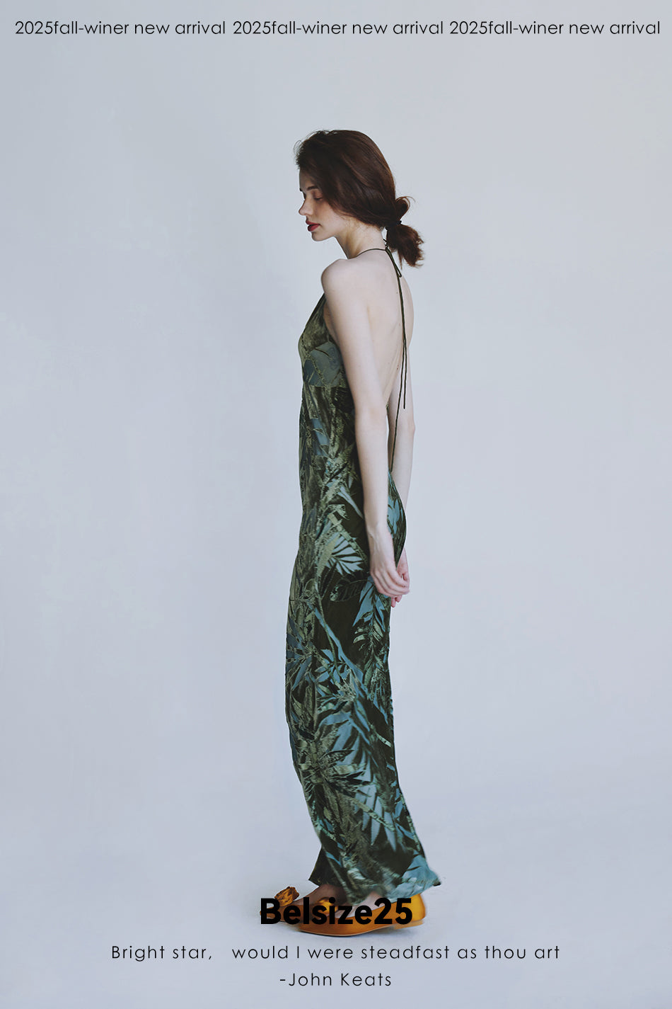 Mayfair Series 2 Silk jacquard velvet halter neck backless V-neck evening dress