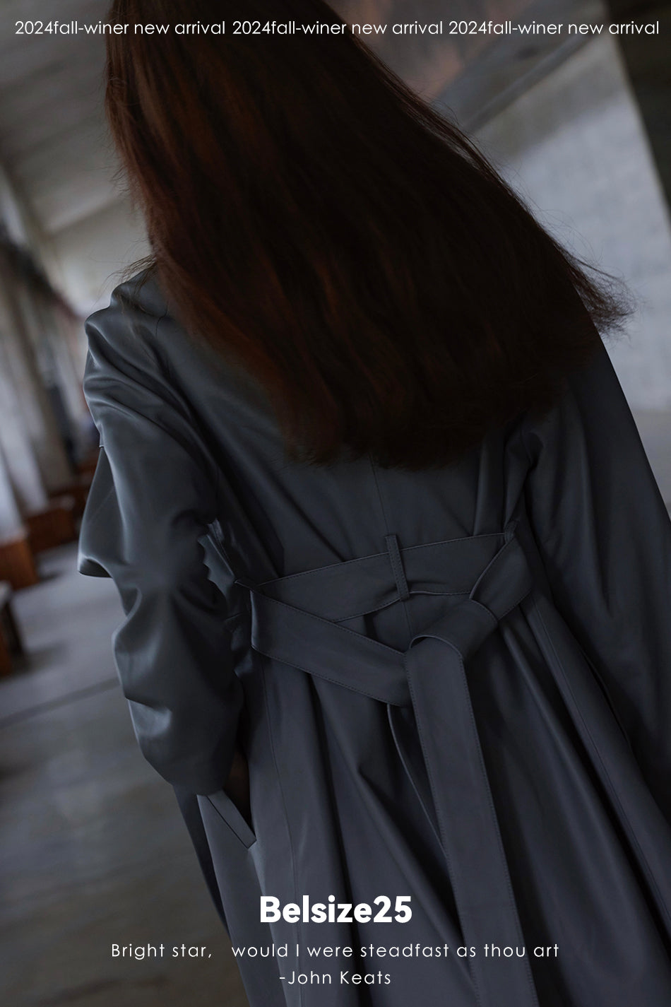 Dove suade Pigeon Grey Sheepskin Stand Collar Single-Button Loose Mid-Length Trench Coat