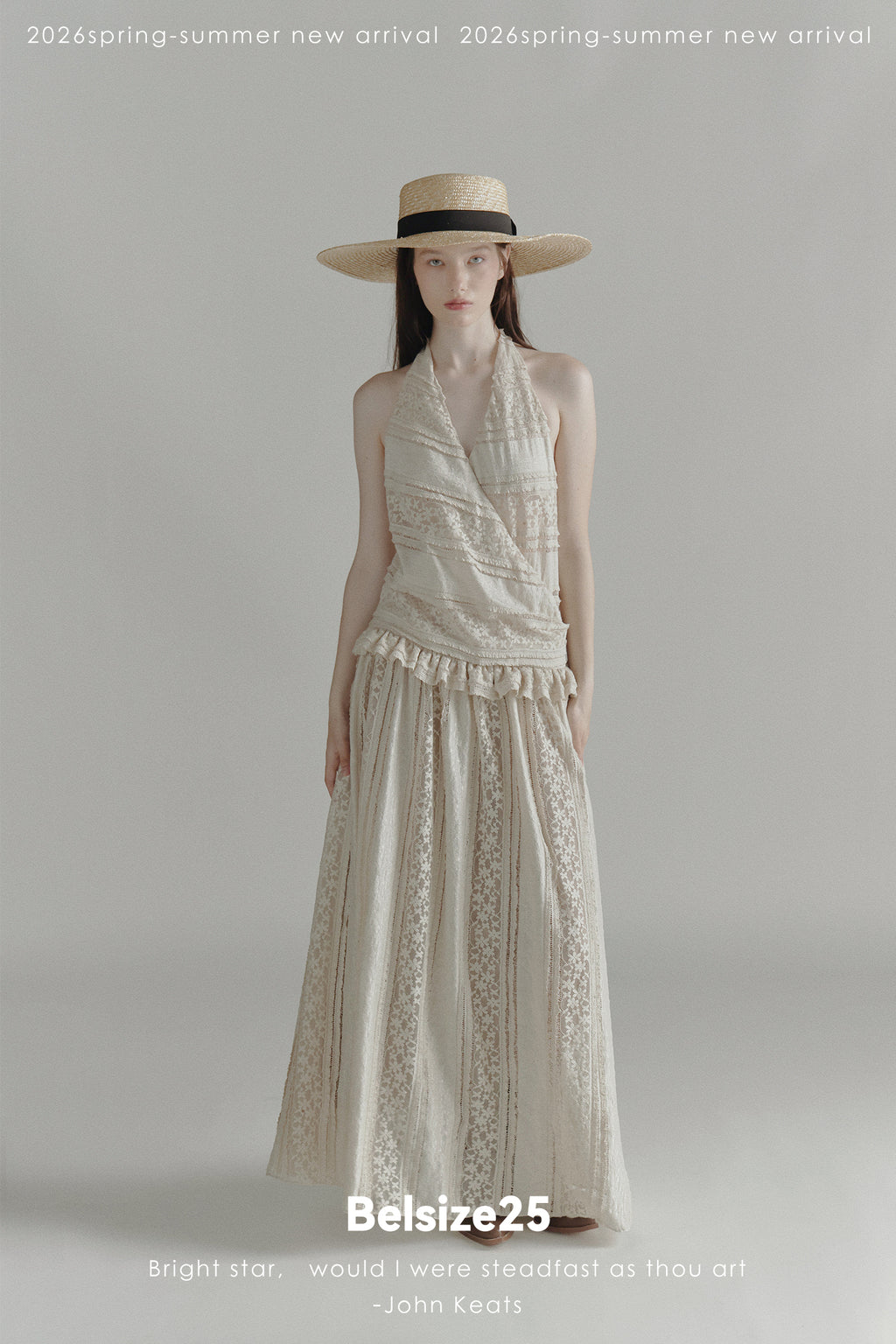 White Sails Lace Halter Maxi Dress