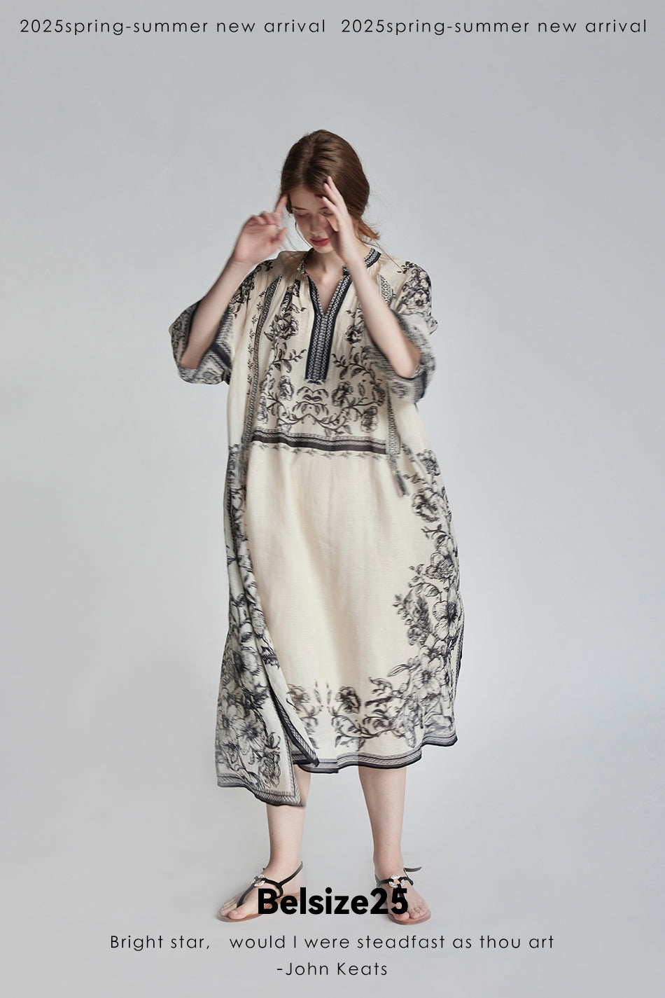 Mughal Empire Series Mughal series 100-count pure ramie print dress