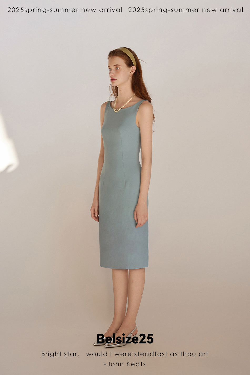 O2O Series Office to Off-duty Acetate off-shoulder sleeveless dress