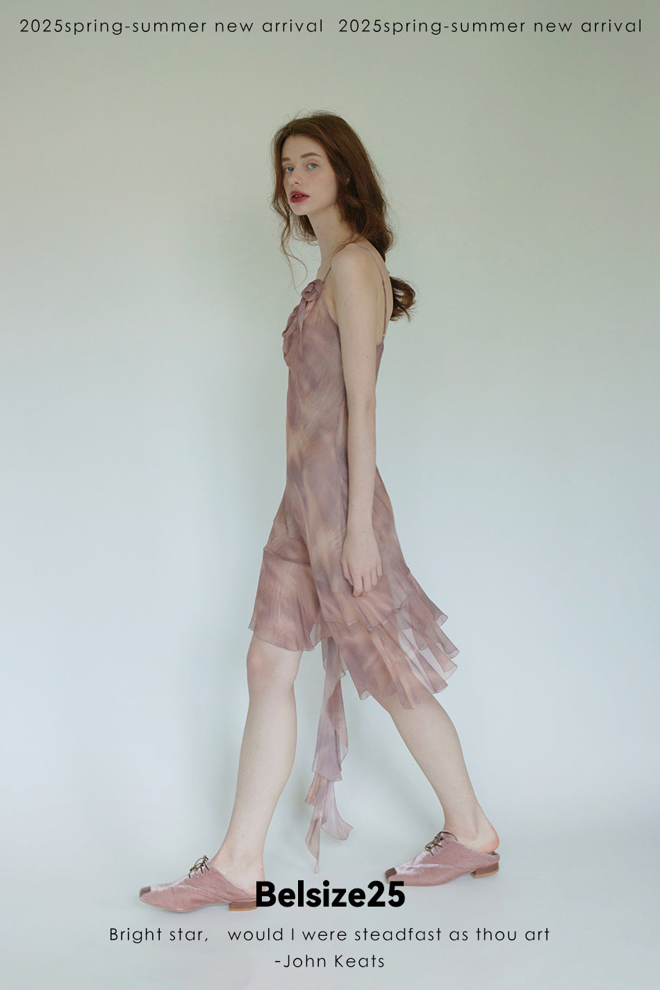 Lumen Printing—Nude Pink Long and short deconstructed slip dress
