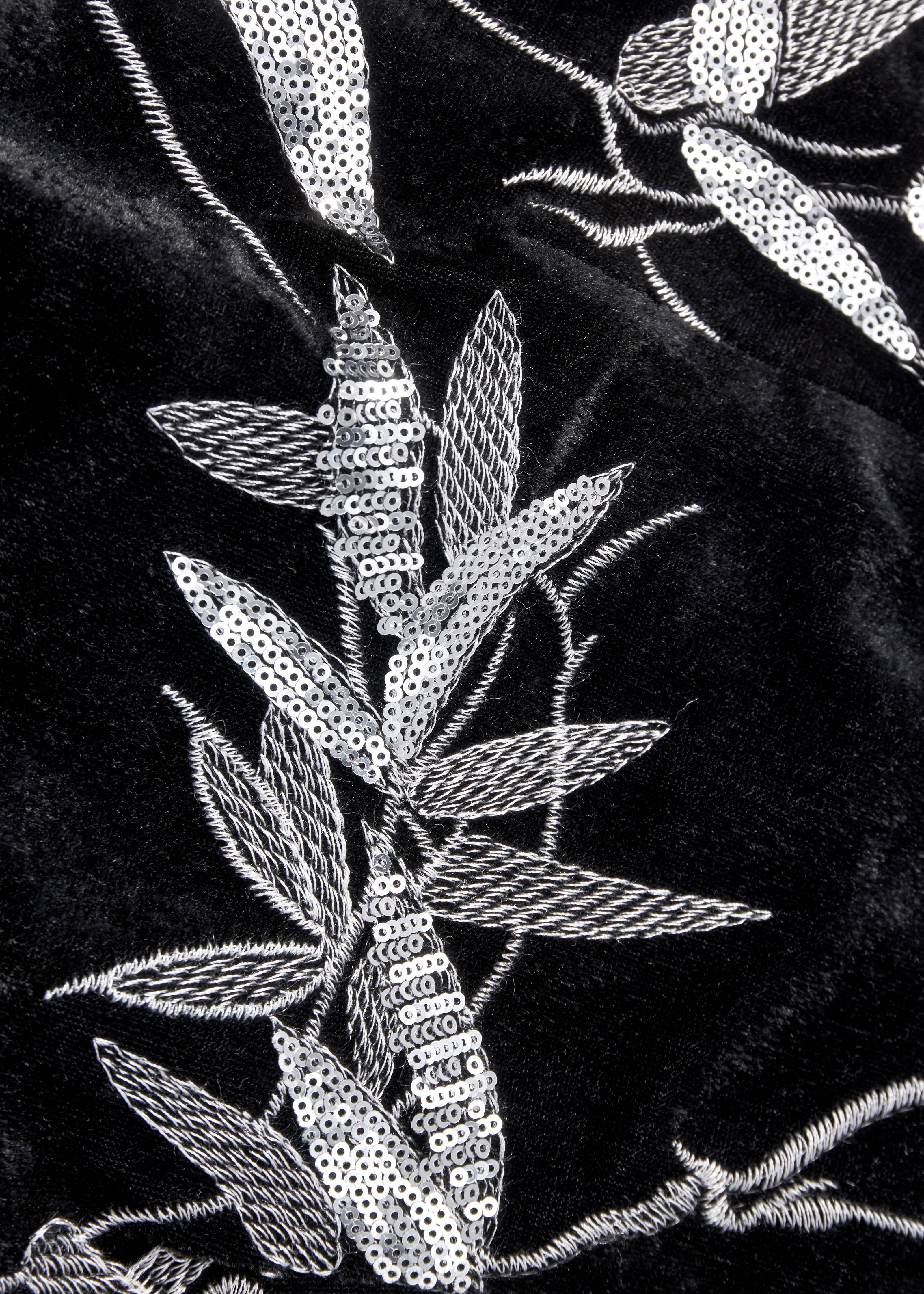Bamboo dress New Chinese style backless cheongsam dress with bamboo leaf bead embroidery