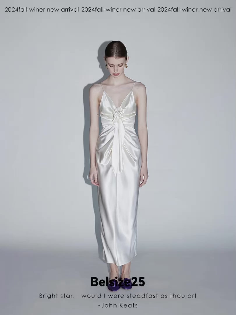 Rosa series—Base dress Acetate draped handmade rose dress