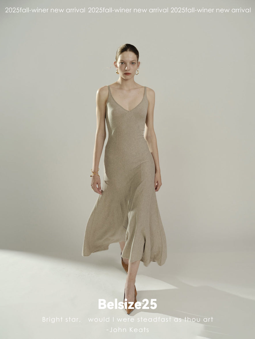 Winter Barlet Cashmere ballet tutu backless halter dress