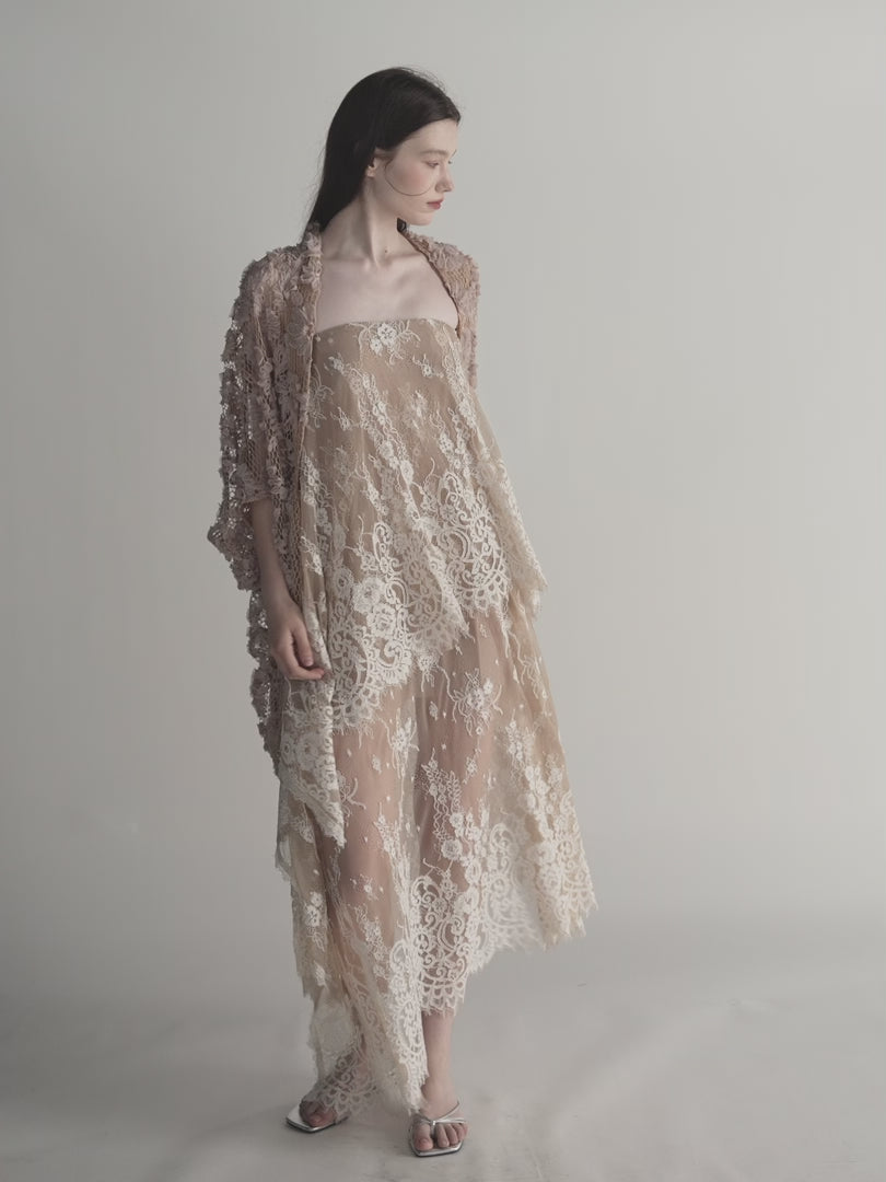 Blush 3D Floral Lace Open-Front Cardigan